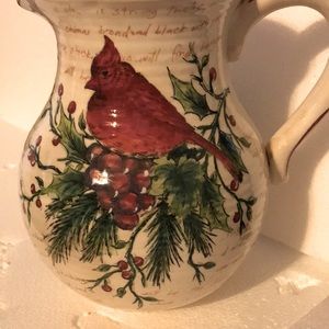 Cardinal tea pitcher by Yuletide